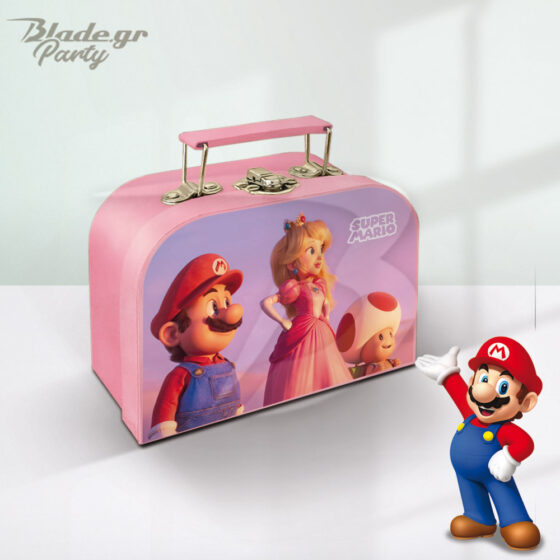 Δωρακι Παρτυ Βαλιτσακι Super Mario & Princess Peach. Ροζ βαλιτσακι με τους ήρωες του βιντεοπαιχνιδιού